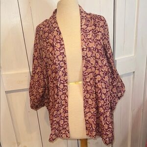 J.Jill Reversible Paisley Floral Kimono